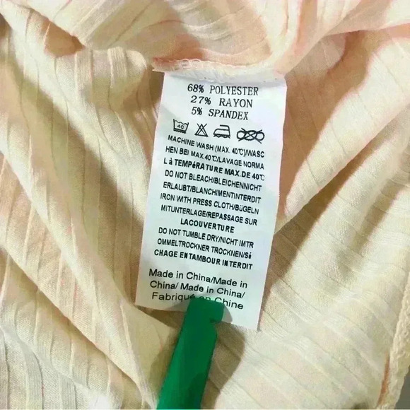 Women Butter Yellow Stretch Ribbed Body Suit Long Sleeve Asymmetrical Neck Nwt - Picture 6 of 7